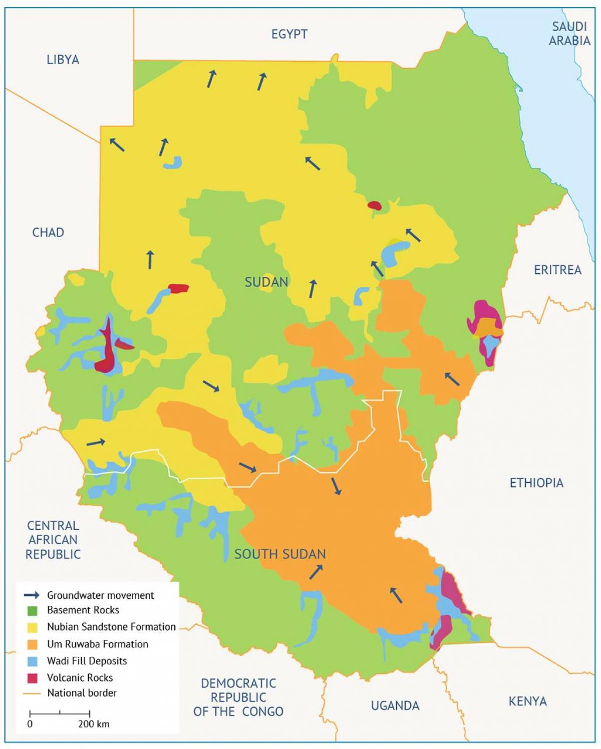 Mapa de Sudán conca 