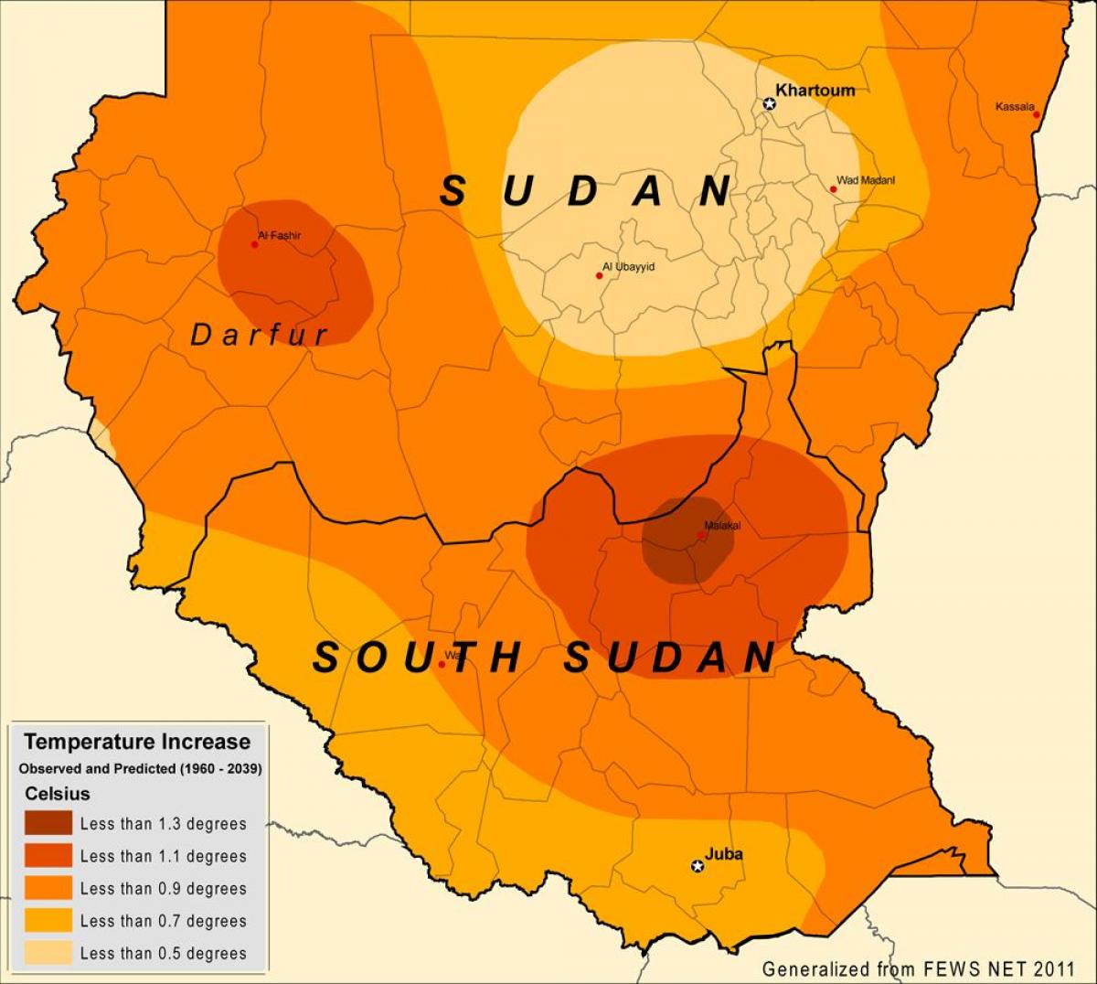 Mapa de Sudán clima
